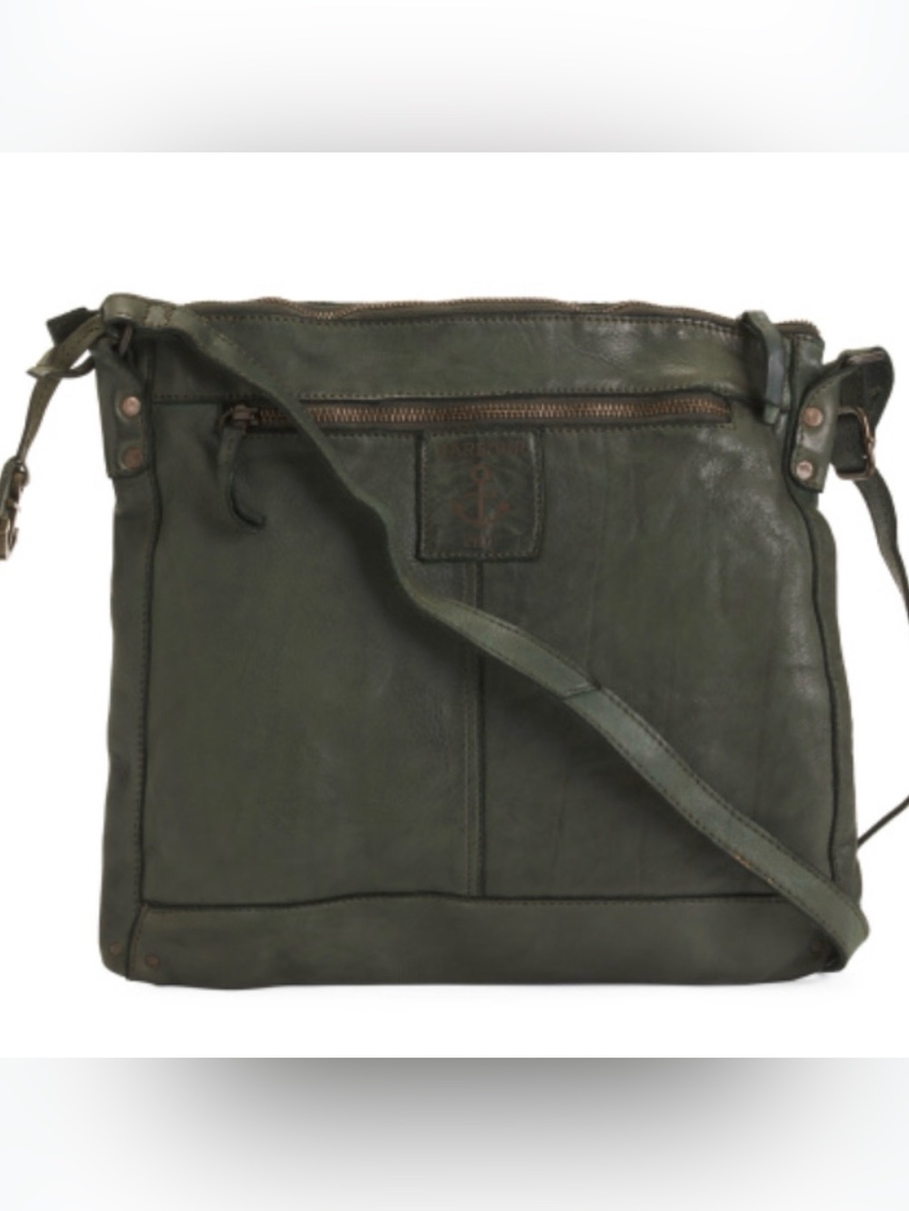 Harbour 2nd Vera Hunter Green Leather Crossbody Bag Anchor Charm